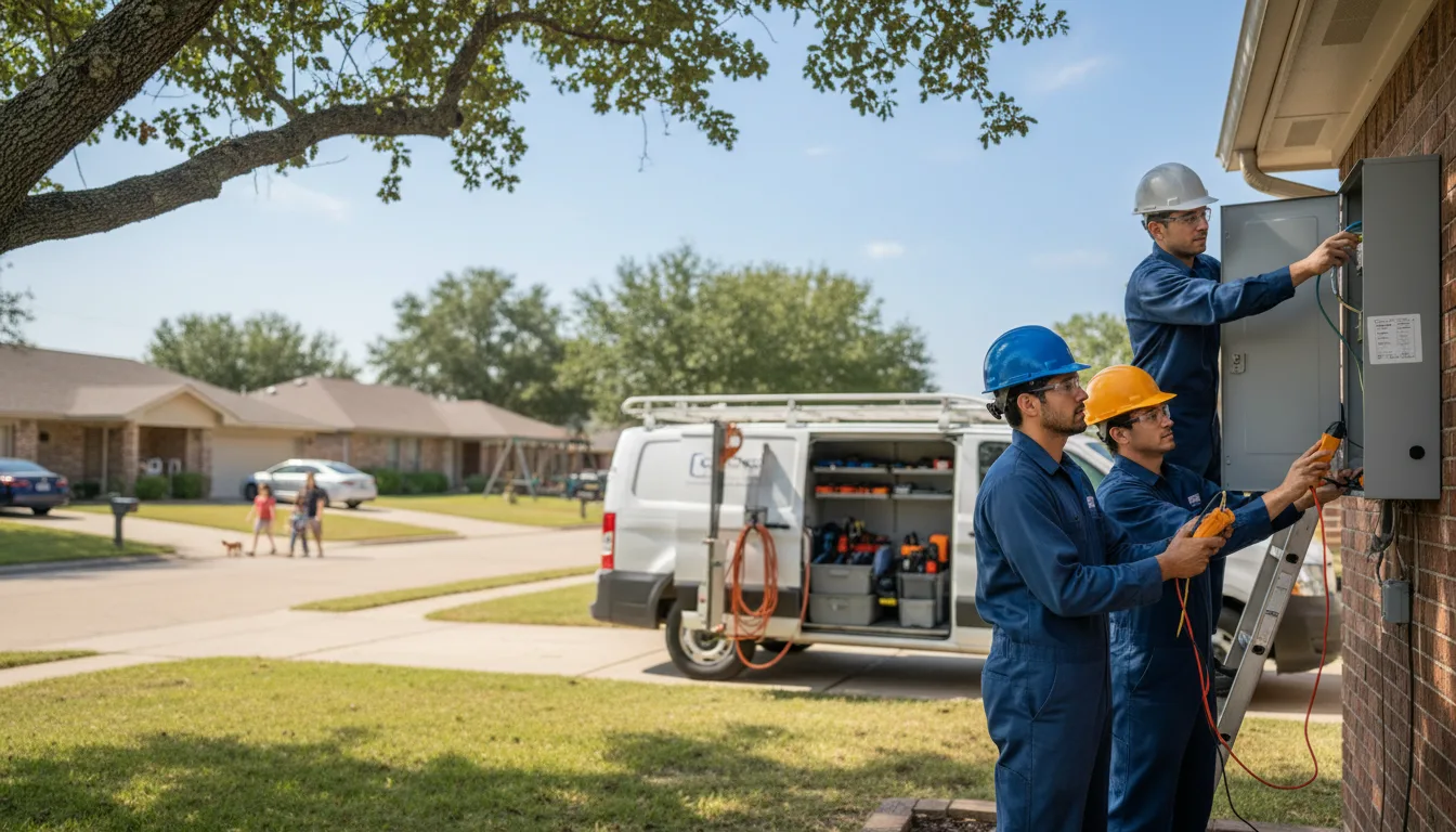 Certified electrician providing emergency electrical services in Rosanky, TX